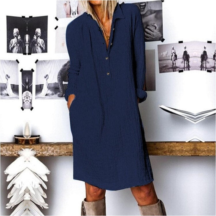 Chic Damenkleid aus atmungsaktiver Baumwolle für eleganten Stil