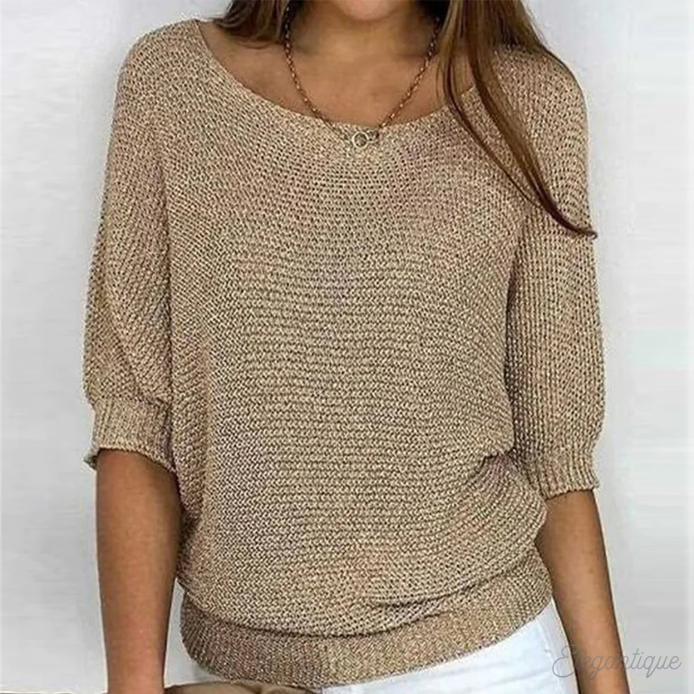 Bardzo wygodny sweter damski oversize o stylowym wyglądzie vintage