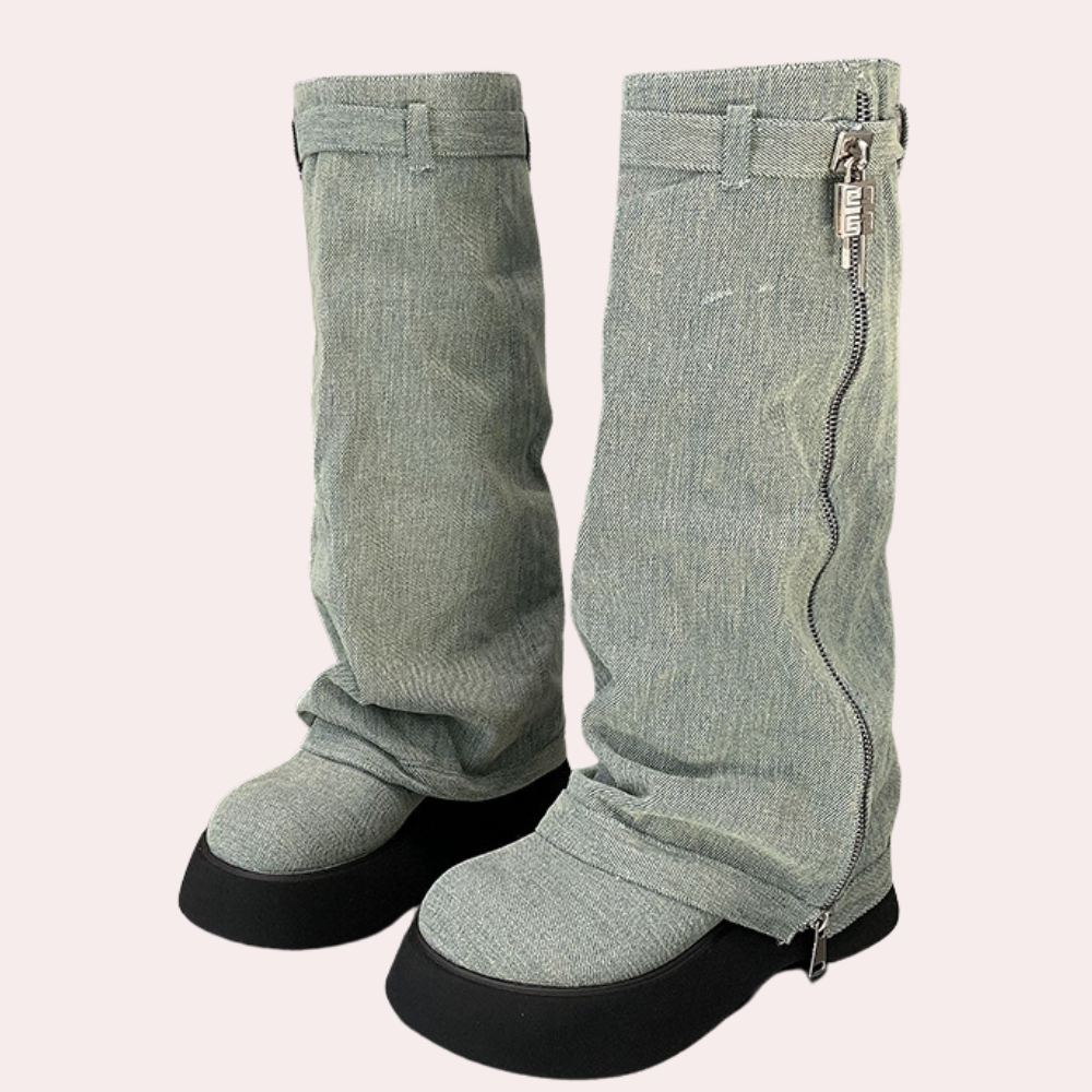 Modne jeansowe botki damskie - DULCE