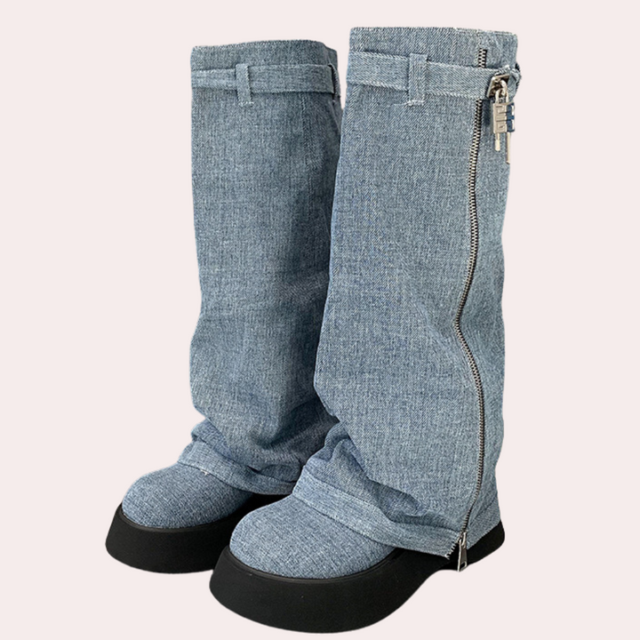 Modne jeansowe botki damskie - DULCE