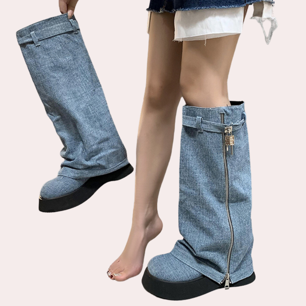 Modne jeansowe botki damskie - DULCE