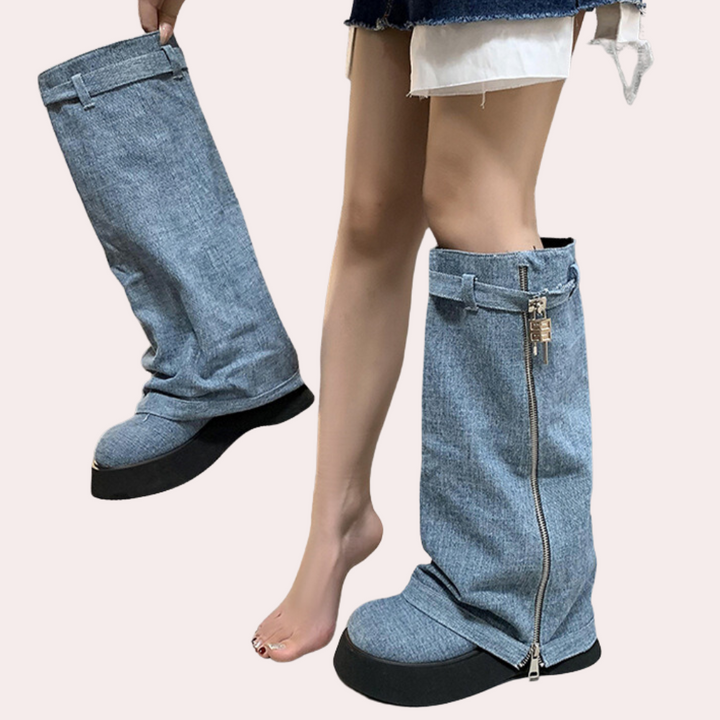 Modne jeansowe botki damskie - DULCE