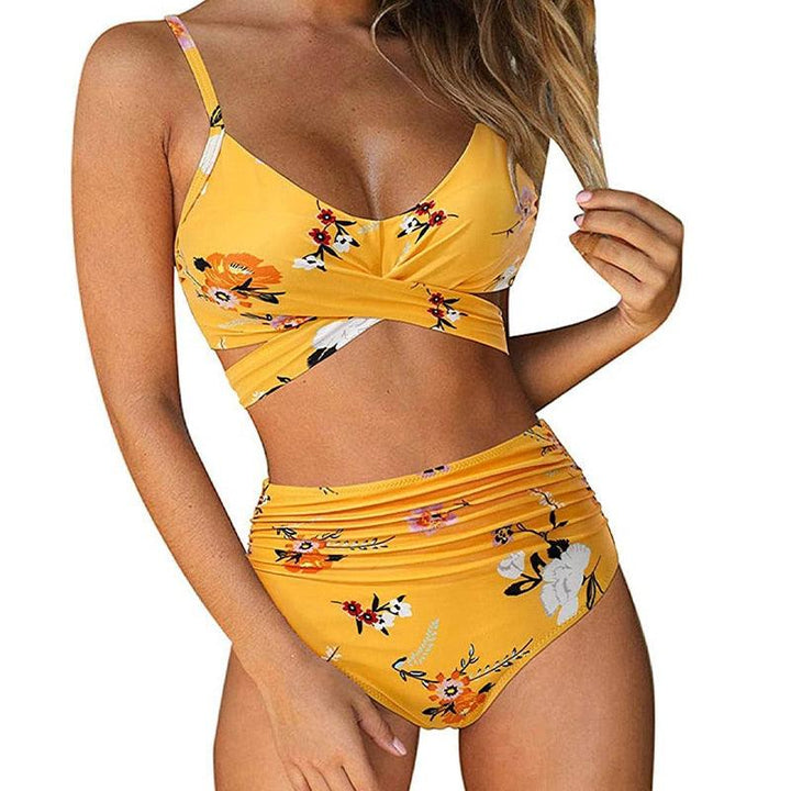 Zestaw Biquíni de Cintura Alta para Mulheres - Moda Elegancka i Współczesna w Modzie Praia