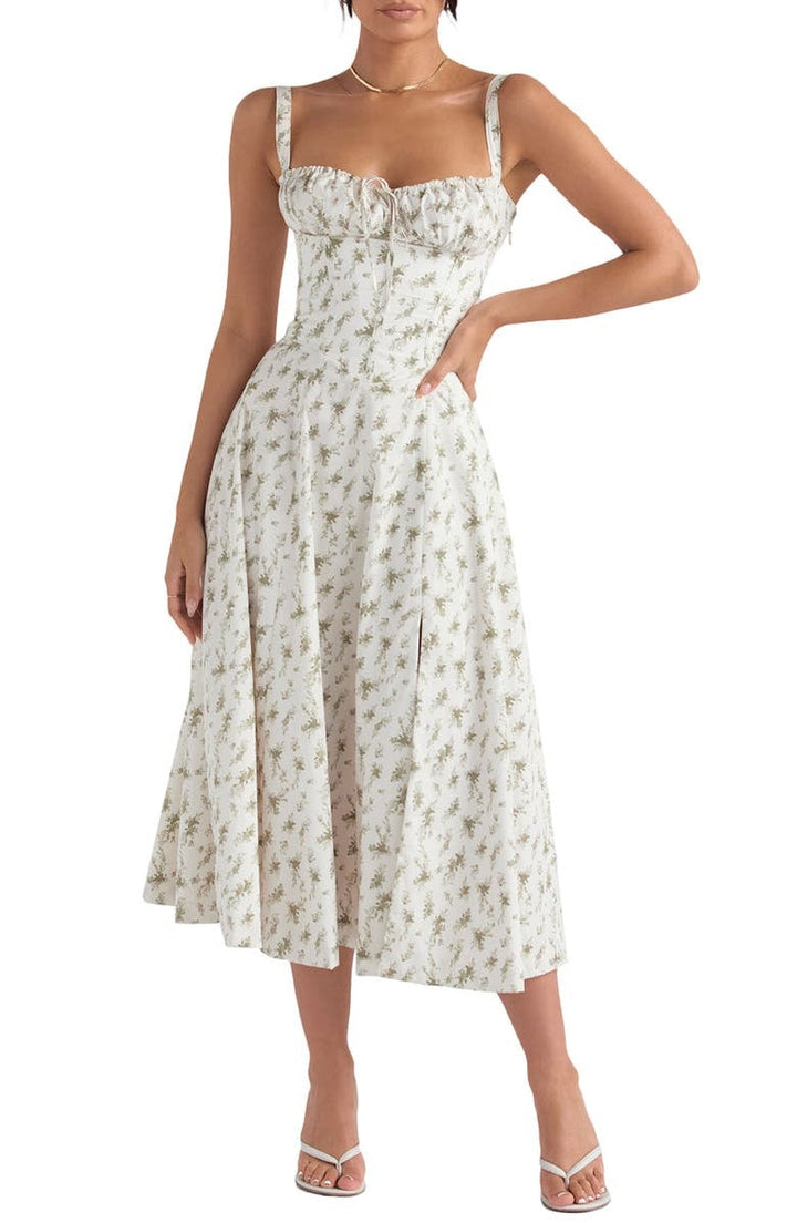 Chic Printed Bustier Dress - Eco-Friendly and Elegant Summer Style