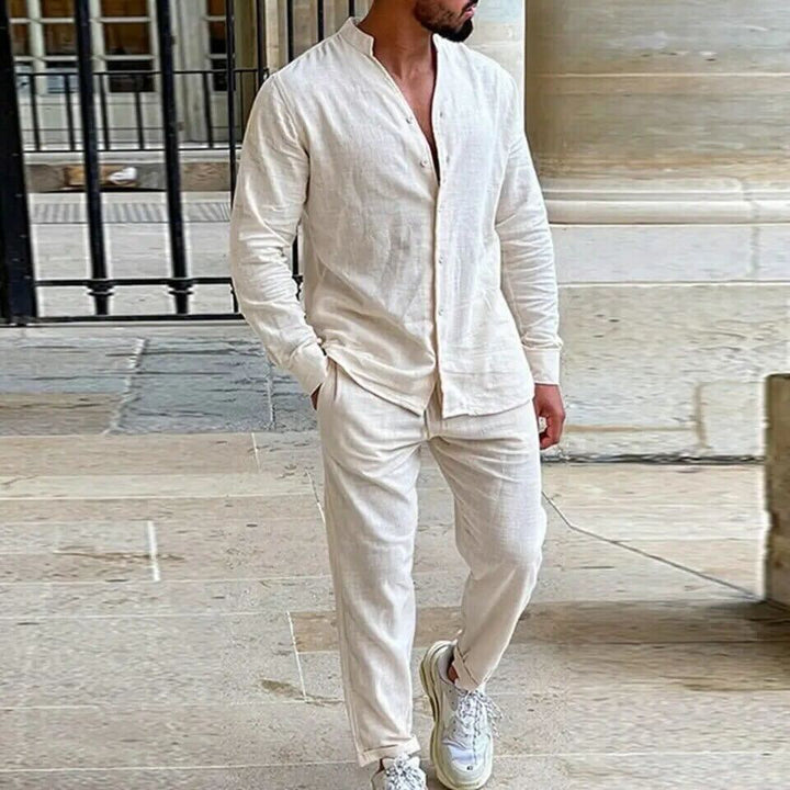 Ensemble Hommes en Lin - Chemise Relaxed Fit et Pantalons Droits - Léger et Respirant