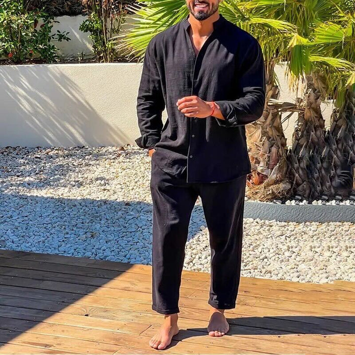 Ensemble Hommes en Lin - Chemise Relaxed Fit et Pantalons Droits - Léger et Respirant