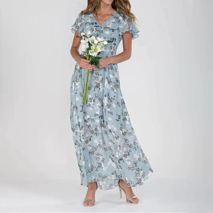 Celeste - Elegancka damska sukienka maxi w kwiaty w stylu vintage