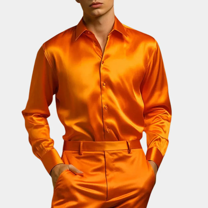 Laurent - Elegancka luksusowa satynowa koszula zapewniająca stylowy wygląd