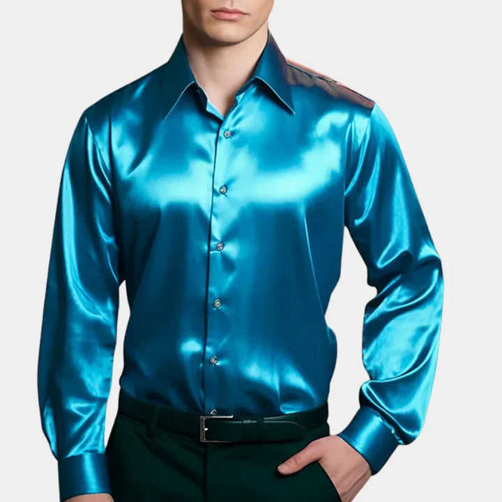 Laurent - Elegancka luksusowa satynowa koszula zapewniająca stylowy wygląd