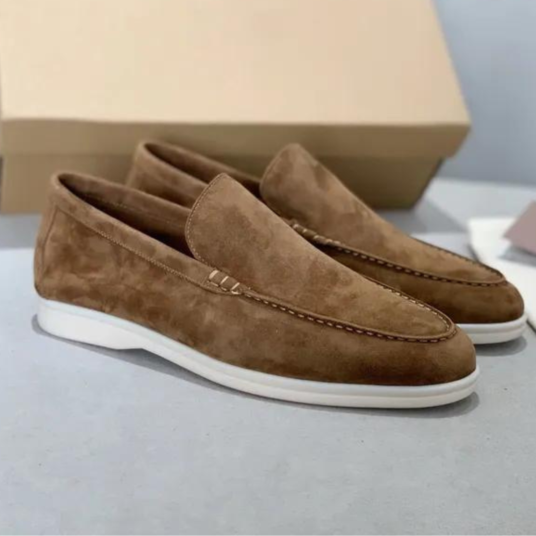 Eleganckie zamszowo-skórzane męskie mokasyny z wygodną miękką podeszwą dla stylu i wygody