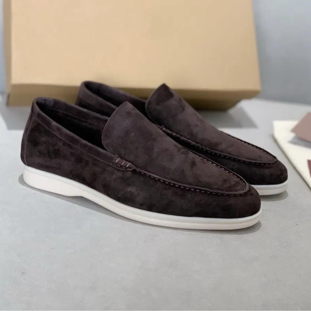Eleganckie zamszowo-skórzane męskie mokasyny z wygodną miękką podeszwą dla stylu i wygody