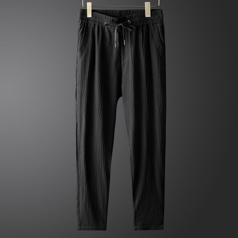Męski stylowy garnitur na co dzień - marynarka Slim Fit i spodnie Jogger z teksturowanej tkaniny z zapięciem na 3 guziki