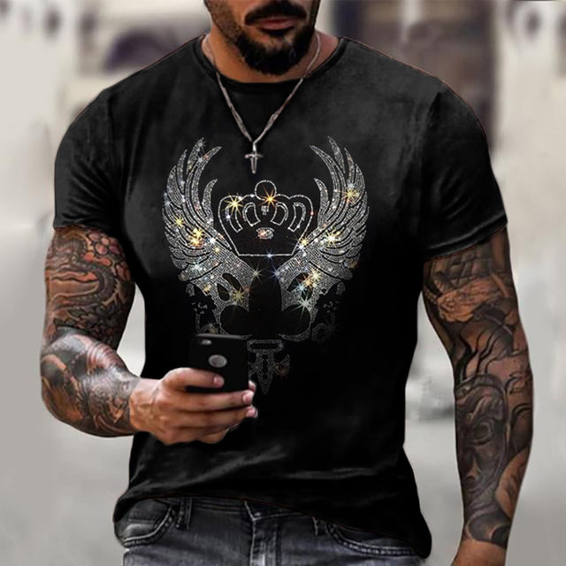 Stylowa męska koszulka Slim-Fit z cekinami dla modnego wyglądu