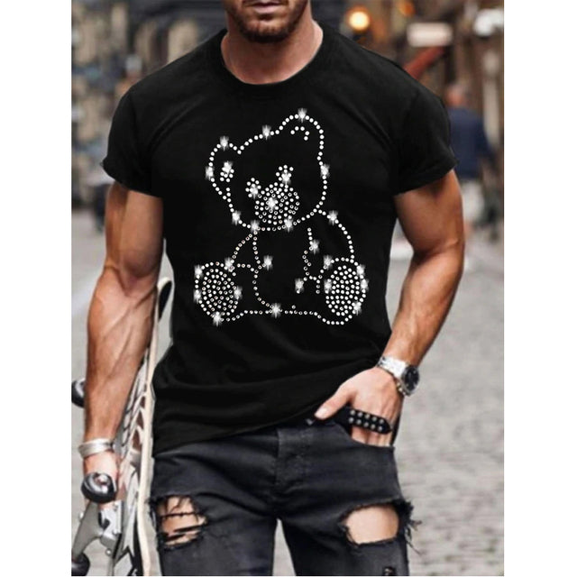 Stylowa męska koszulka Slim-Fit z cekinami dla modnego wyglądu