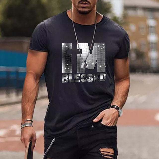 Stylowa męska koszulka Slim-Fit z cekinami dla modnego wyglądu
