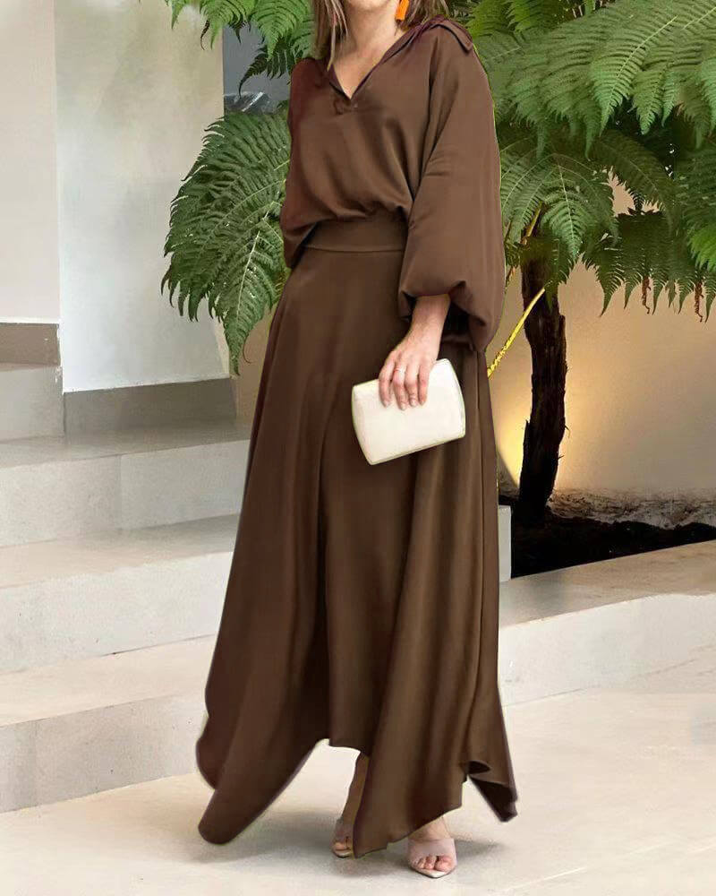 Chic & Cozy Midi Kleid - Atmungsaktiver, Zeitloses Design für Ihren stilvollen Auftritt
