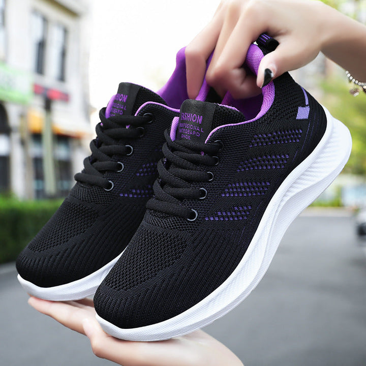 Damskie buty sportowe - siateczka Flyknit Leve e Respiratory - wygodna wyściółka - regulowane zapięcie