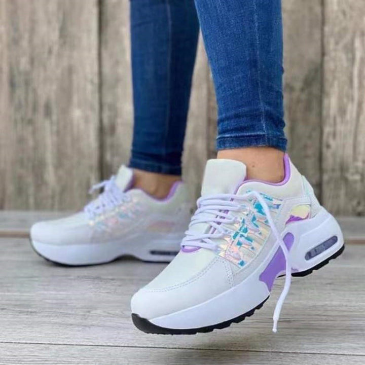 Sneakersy sportowe dla kobiet avec Maillage Respirant - Semelle Plateforme Confortable - Lacets Cushionés pour un Ajustement Parfait