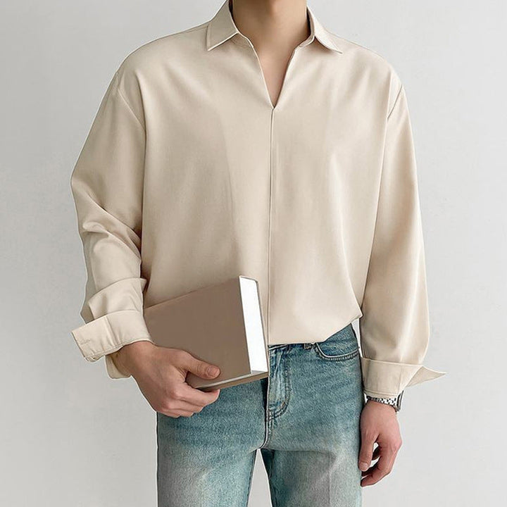 Koszulka Pullover dla mężczyzn - Coupe Décontractée - Col en V - Tissu Léger et Respirant