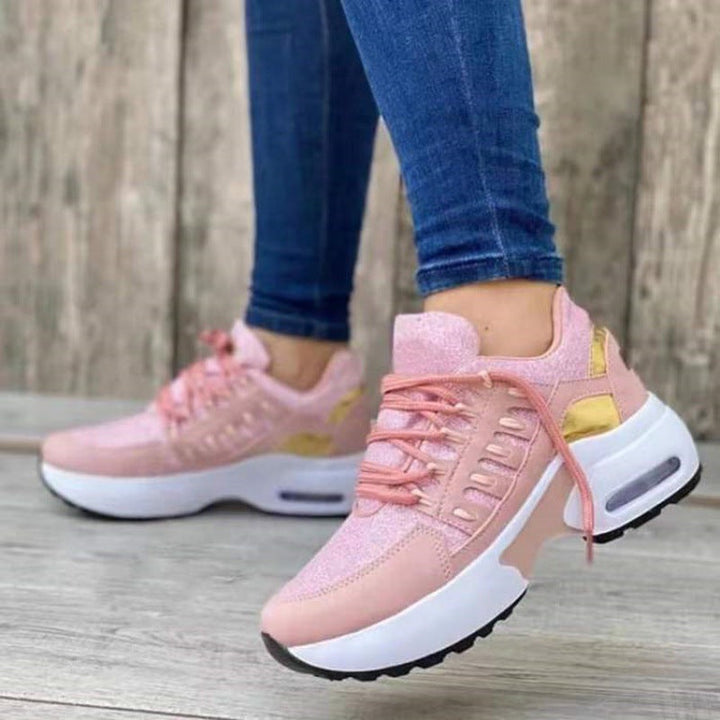 Sneakersy sportowe dla kobiet avec Maillage Respirant - Semelle Plateforme Confortable - Lacets Cushionés pour un Ajustement Parfait