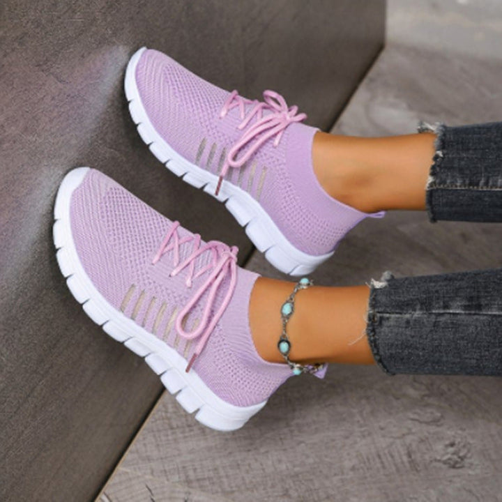 Damskie sneakersy sportowe z siateczki Flyknit - lekki, oddychający krój przypominający skarpetę dla wygody na co dzień