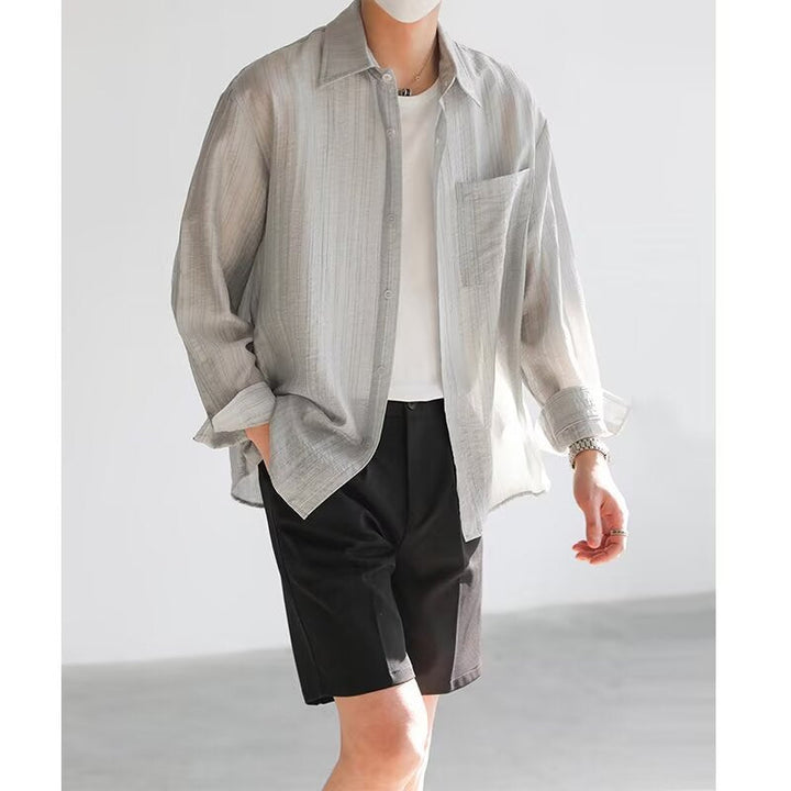Camisa de manga larga para hombres - Algodón ligero - Ajuste relajado - Estilo casual con botones