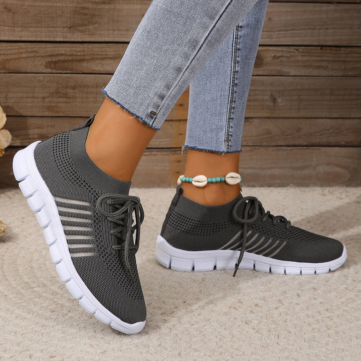 Damskie sneakersy sportowe z siateczki Flyknit - lekki, oddychający krój przypominający skarpetę dla wygody na co dzień