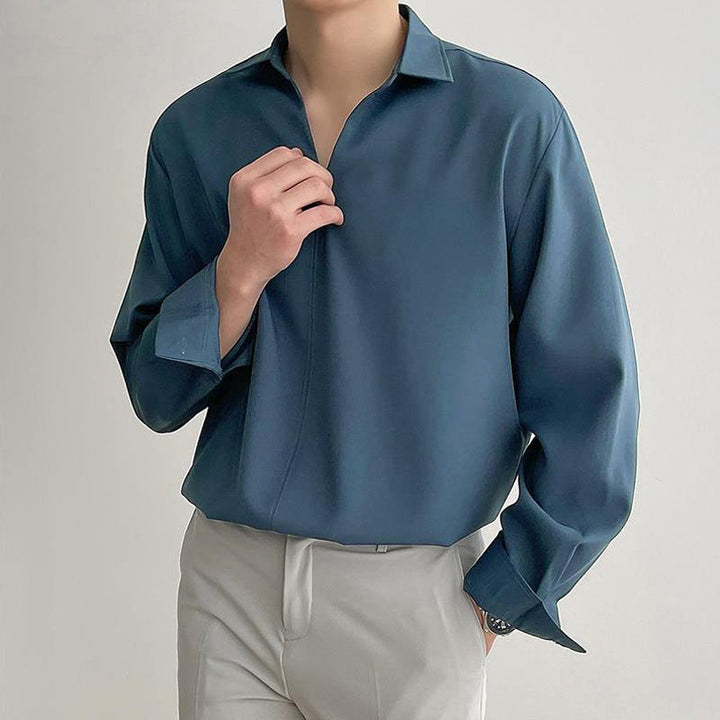 Koszulka Pullover dla mężczyzn - Coupe Décontractée - Col en V - Tissu Léger et Respirant