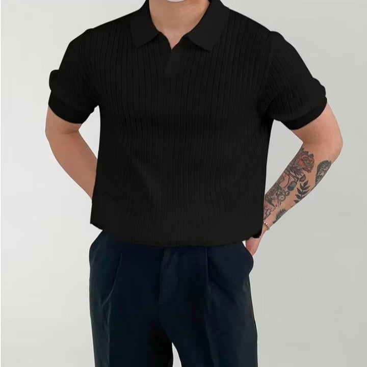Polo Uomo in Cotone a Costine - Vestibilità Standard - Manica Corta, Perfetto per Uno Stile Casual