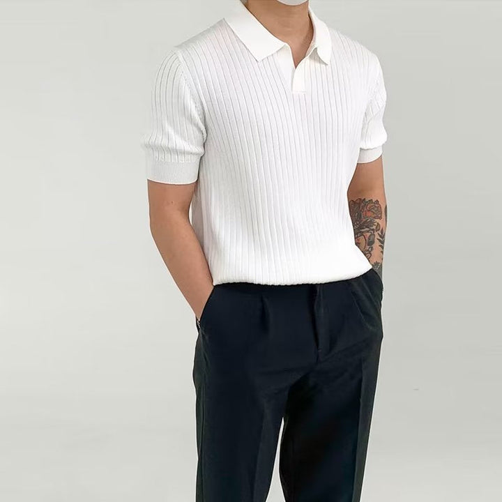 Polo Uomo in Cotone a Costine - Vestibilità Standard - Manica Corta, Perfetto per Uno Stile Casual