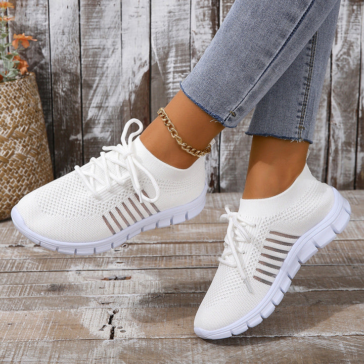 Damskie sneakersy sportowe z siateczki Flyknit - lekki, oddychający krój przypominający skarpetę dla wygody na co dzień