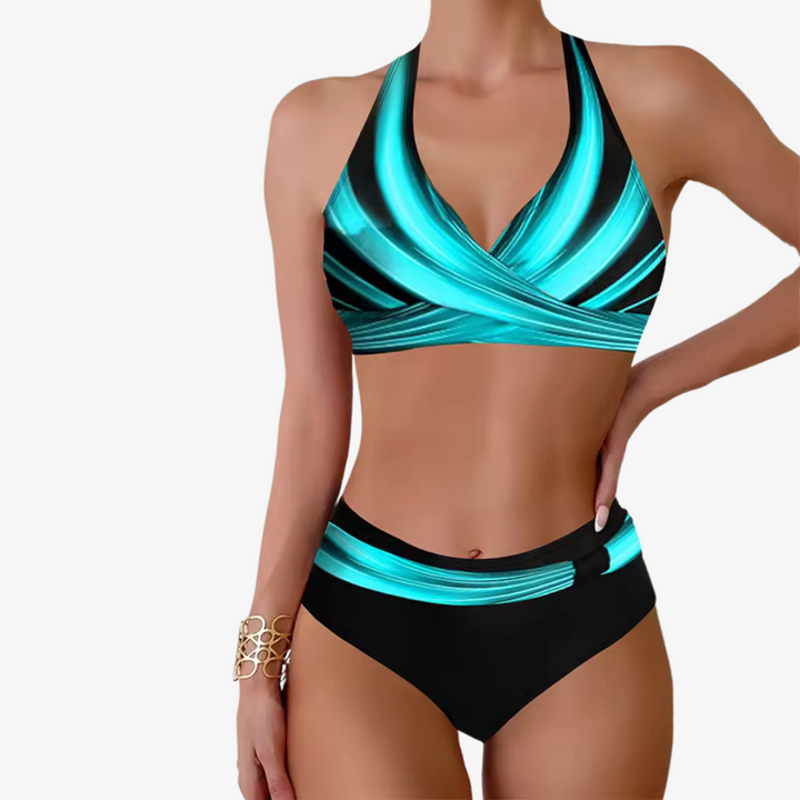 Talia - Elegancki zestaw bikini z wysoką talią dla kobiet