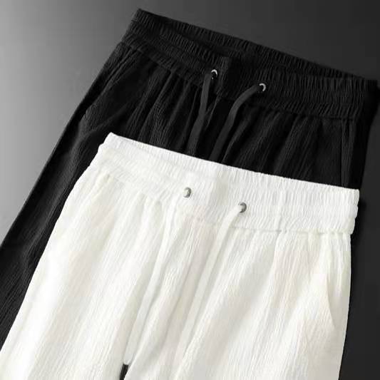 Męski stylowy garnitur na co dzień - marynarka Slim Fit i spodnie Jogger z teksturowanej tkaniny z zapięciem na 3 guziki