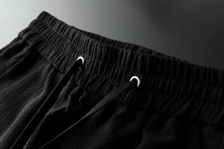 Męski stylowy garnitur na co dzień - marynarka Slim Fit i spodnie Jogger z teksturowanej tkaniny z zapięciem na 3 guziki