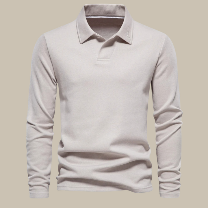 Elegancka męska koszulka polo z długim rękawem zapewniająca stylowy wygląd