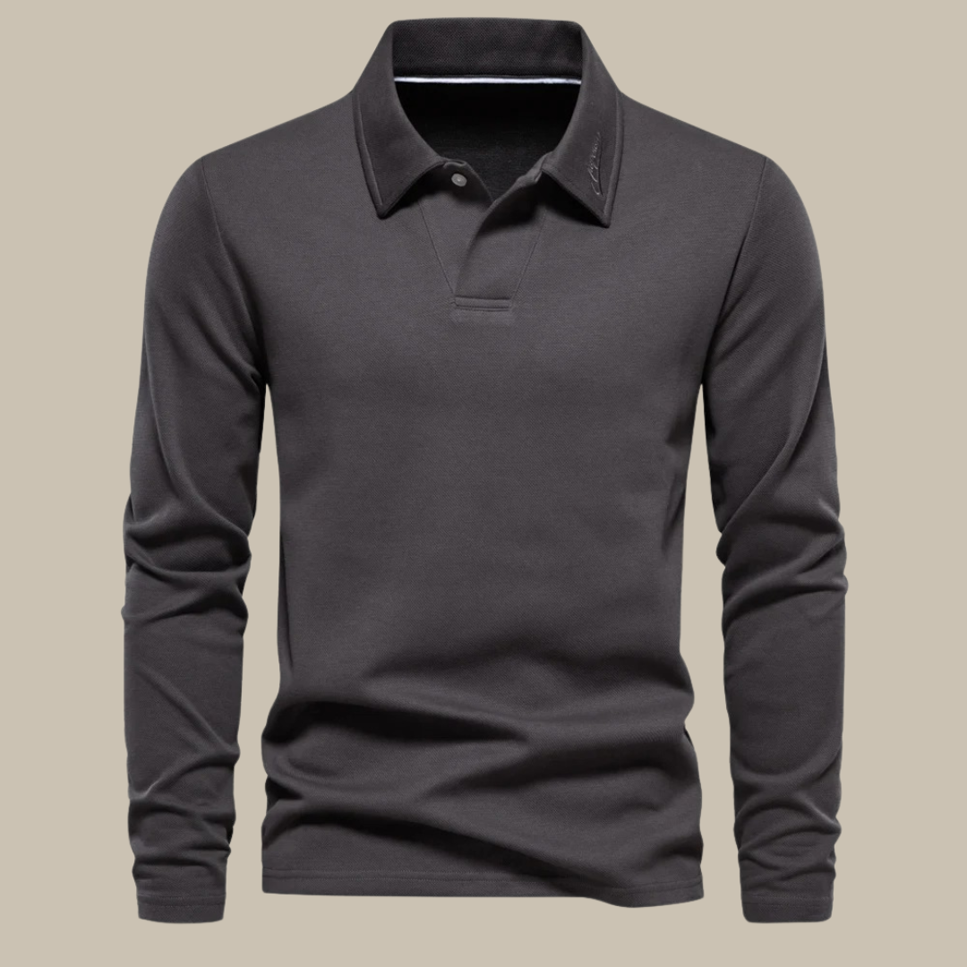 Elegancka męska koszulka polo z długim rękawem zapewniająca stylowy wygląd
