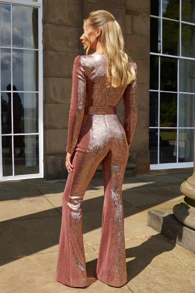 Elegancki kombinezon Marissa Paillette Jumpsuit na wyjątkową noc
