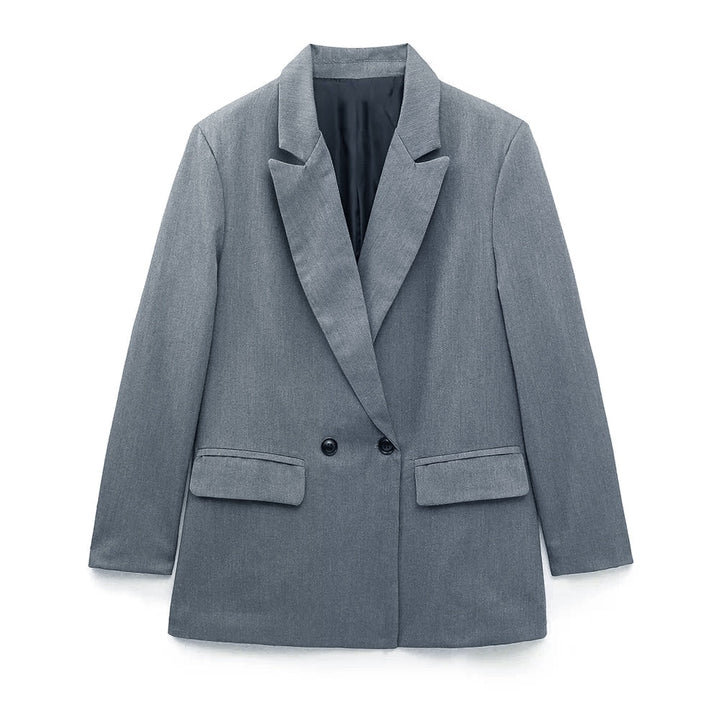 PowerChic - Stylowy i elegancki dwurzędowy blezer damski