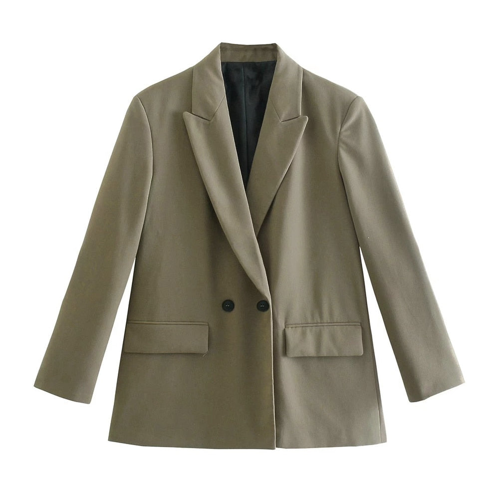 PowerChic - Stylowy i elegancki dwurzędowy blezer damski