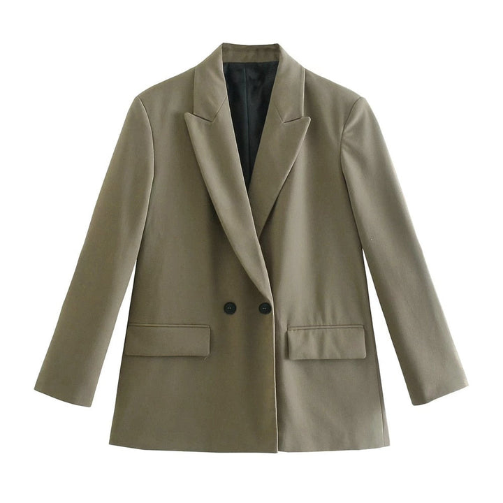 PowerChic - Stylowy i elegancki dwurzędowy blezer damski