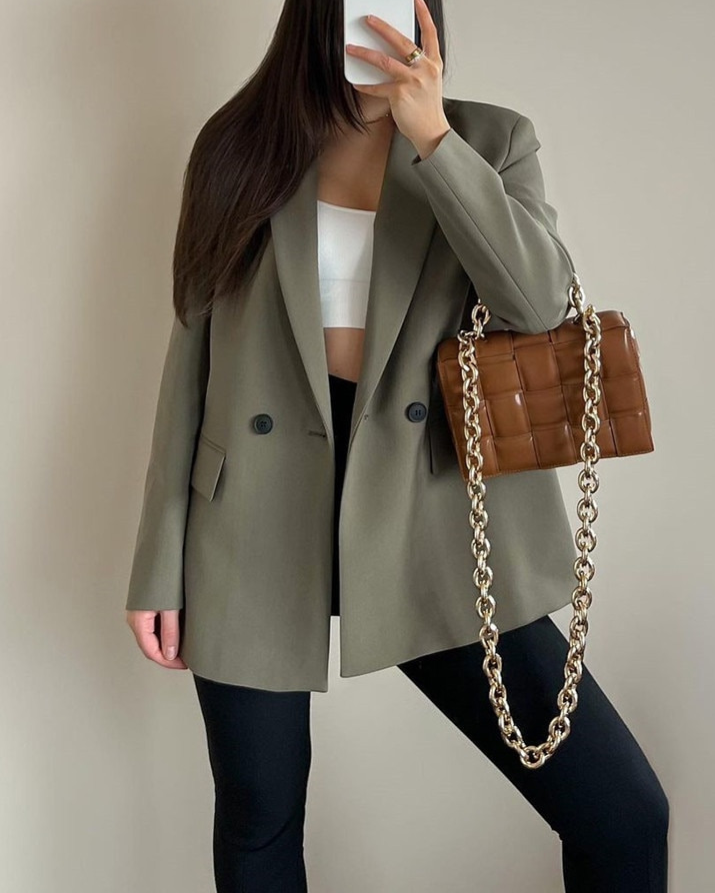 PowerChic - Stylowy i elegancki dwurzędowy blezer damski