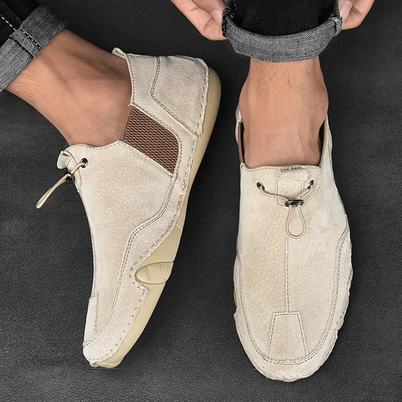 Stylowe skórzane botki dla mężczyzn w luksusowym zamszowym stylu