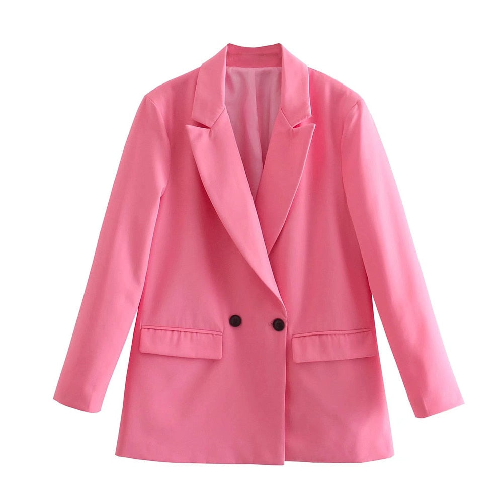 PowerChic - Stylowy i elegancki dwurzędowy blezer damski