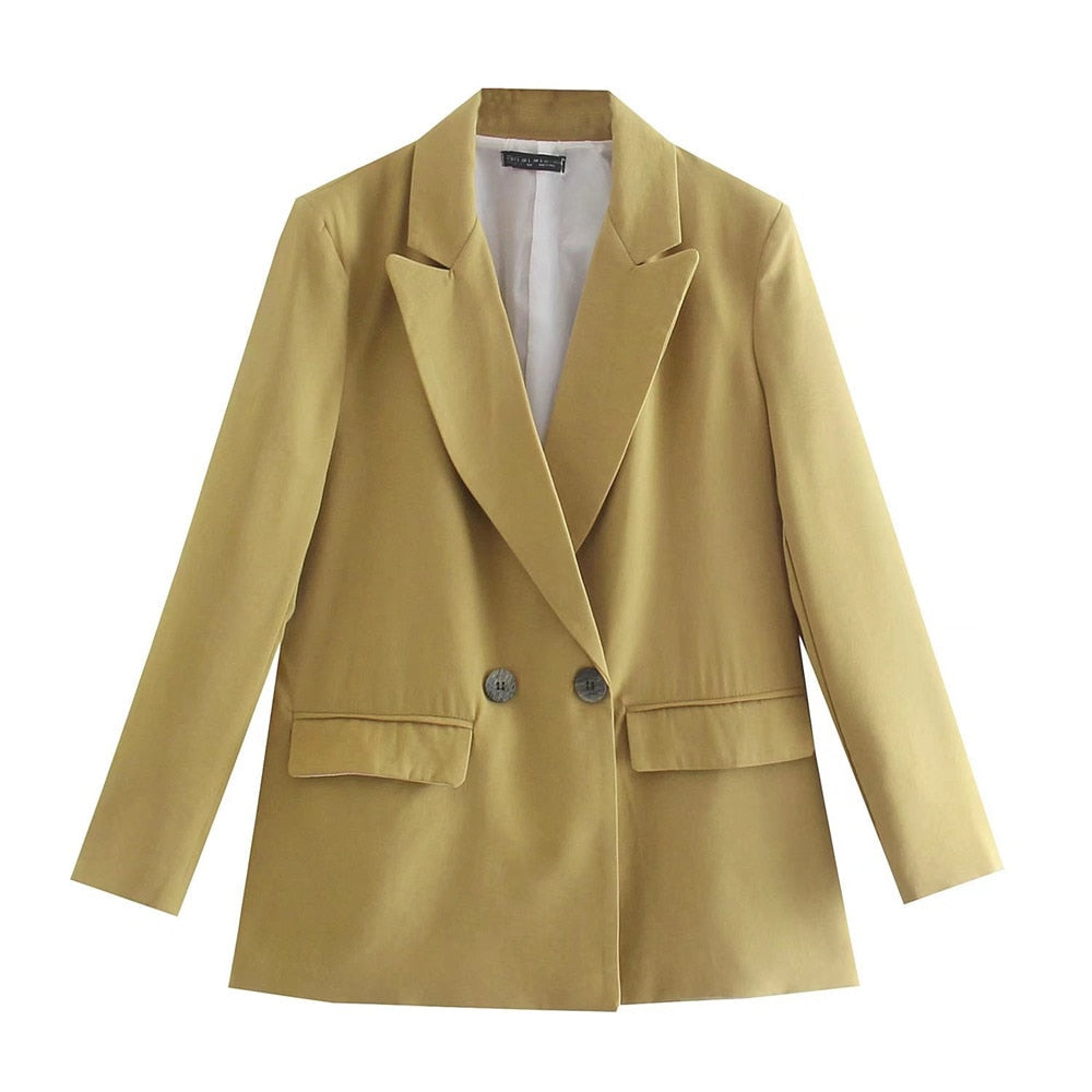 PowerChic - Stylowy i elegancki dwurzędowy blezer damski