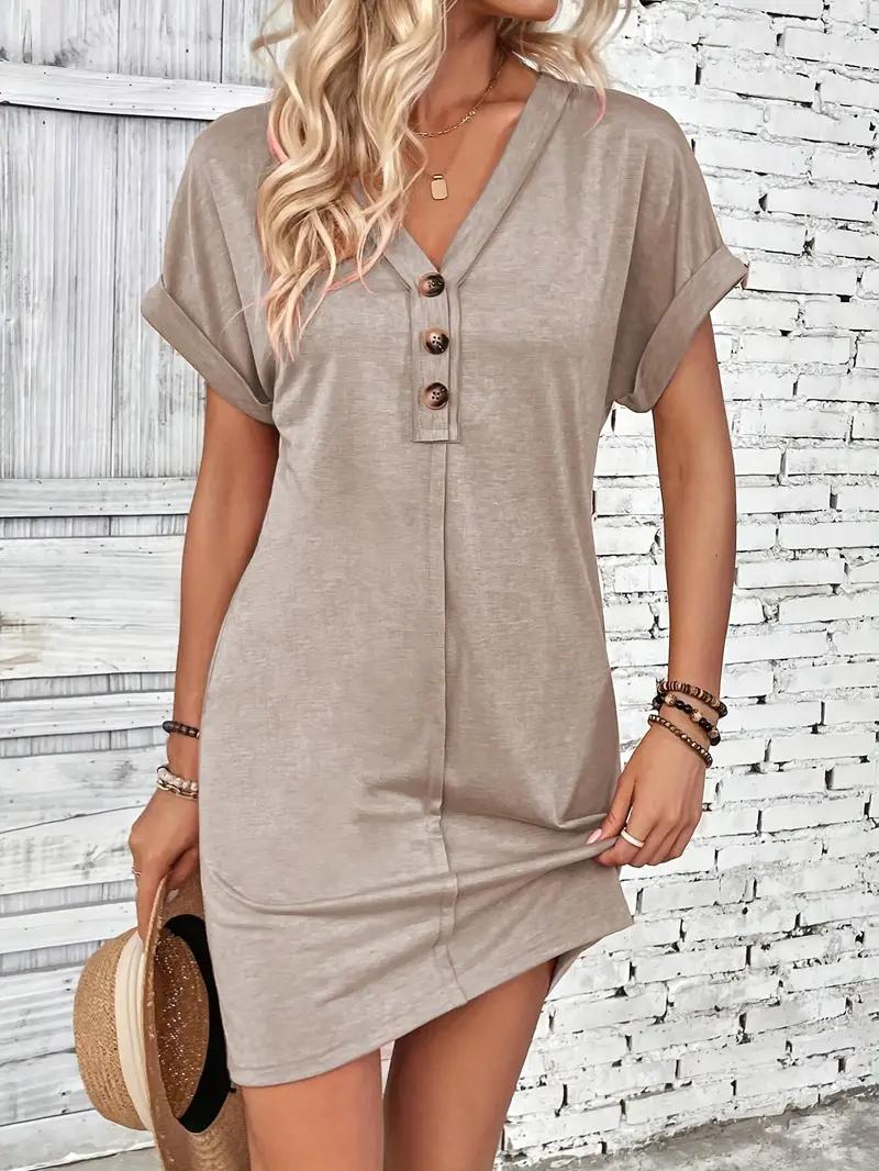 Kamizelka Casual para Mujeres con Cuello en V, Botones y Manga Corta - Ajuste Relajado y Ligero