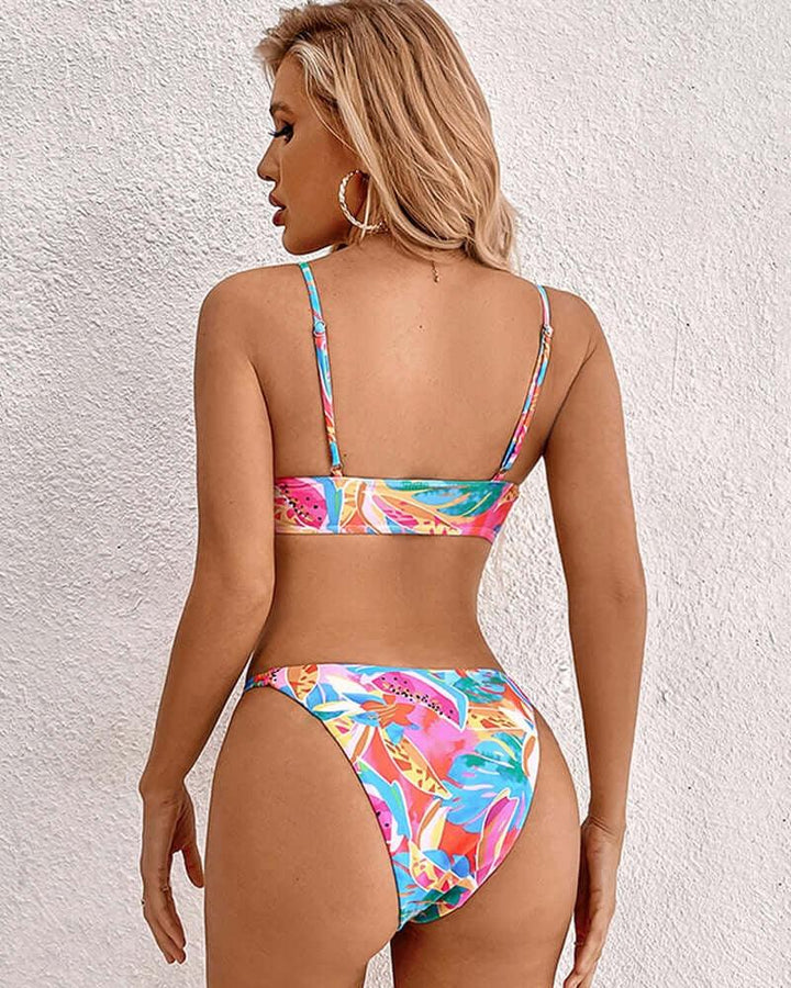 Bikini z tropikalnym nadrukiem dla kobiet