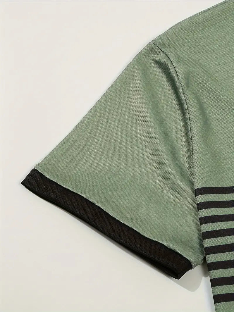 Koszulka polo dla mężczyzn - Slim Fit mit Streifenmuster - Kurzarm, casual i stilvoll