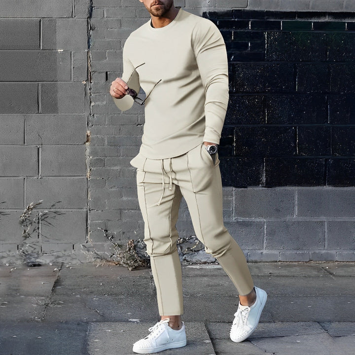 Pull à Manches Longues à Col Rond - Coupe Slim - Pull en Coton Doux - Style Décontracté