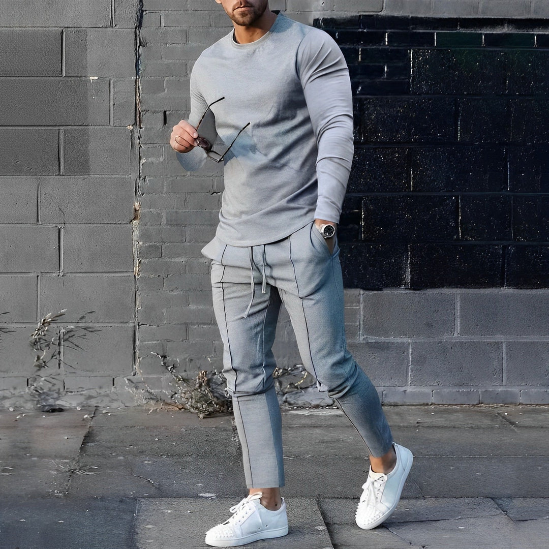 Pull à Manches Longues à Col Rond - Coupe Slim - Pull en Coton Doux - Style Décontracté