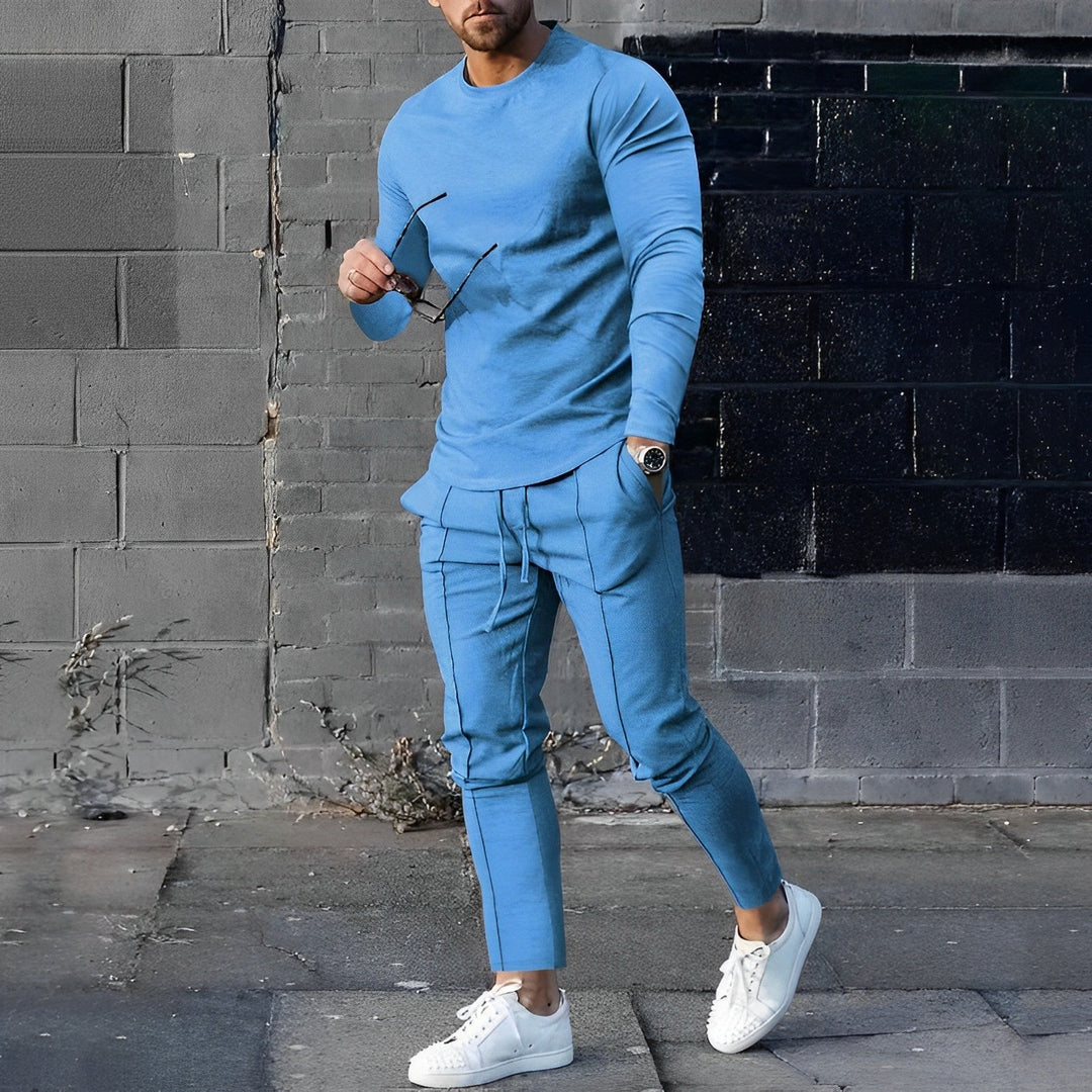 Pull à Manches Longues à Col Rond - Coupe Slim - Pull en Coton Doux - Style Décontracté